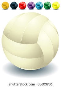 Different rainbow isolated volleyballs