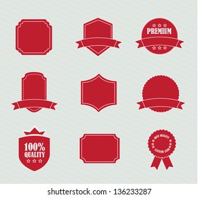 different red tags over white background vector illustration