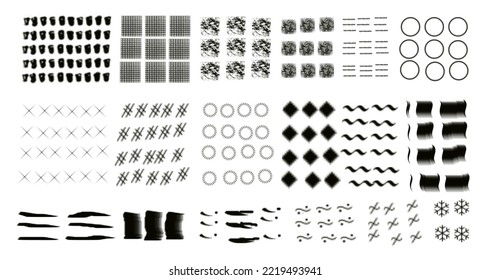 Different regular shapes on a white background.