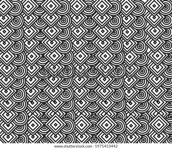 Different Repeated Geometric Shape Background Stock Vector (Royalty ...