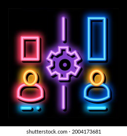 diferentes recursos de personas neon light sign vector. Icono brillante de diferentes recursos de la gente firman. ilustración de símbolo transparente