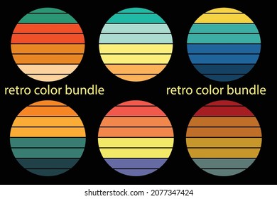 Different retro color bundles for t shirt design