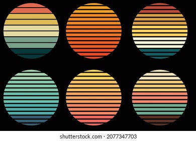 Different retro color bundles for t shirt design