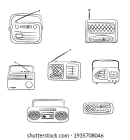 diferentes receptores retro, equipo de radio vintage