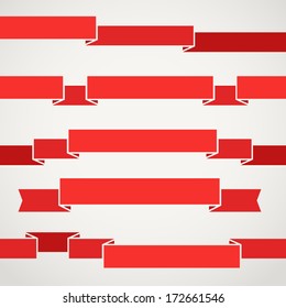 Different retro style red ribbons set. Ready for a text