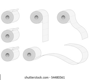 Different rolls of toilet paper, 1-2-3 layers