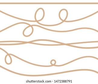 Different ropes set isolated on white background.