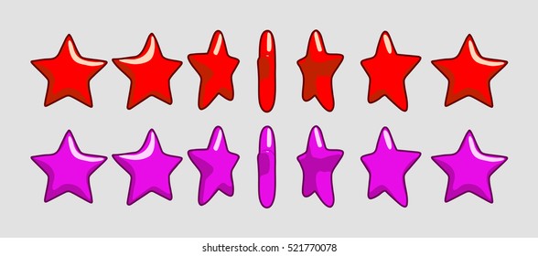 Different rotation stars Animated frame.