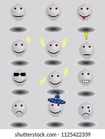 different round emoticons icons