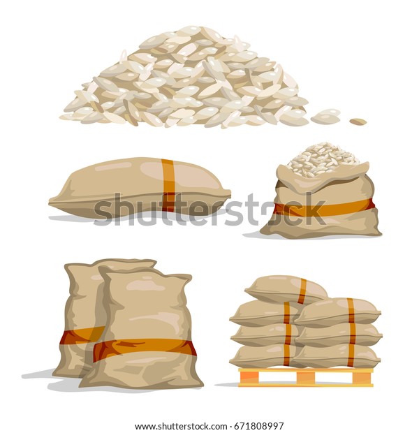 白米の袋 食べ物の保存のベクター画像イラスト のベクター画像素材 ロイヤリティフリー