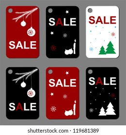 different sale stickers with winter specific vector set