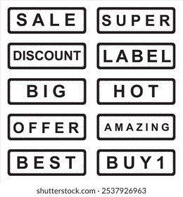 Different sale tags and Labels for Social media and Marketing, editable vector file, beautiful Art with plain white background