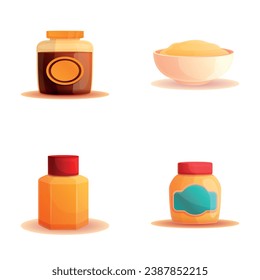 Different sauce icons set cartoon vector. Sauce and spice. Seasoning, food concept