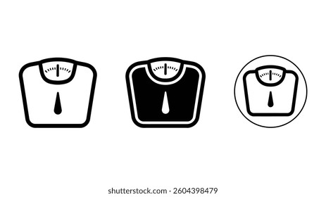Different Scale Icon Designs for Your Projects, from Simple Outline to Solid Black Designs. Perfect for weight-related applications or health-focused apps with sleek minimalism