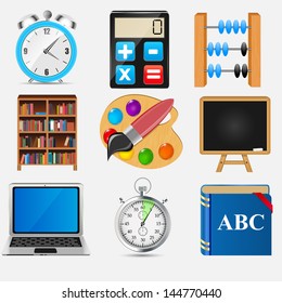 Different school icon vector illustration set2