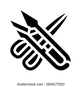 different scissors glyph icon vector. different scissors sign. isolated contour symbol black illustration