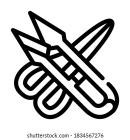 different scissors line icon vector. different scissors sign. isolated contour symbol black illustration