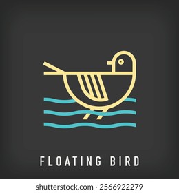 Different sea swimming bird logo. Hunting, hobby and company logo template. vector