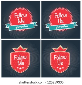 Different seal over gray square background vector illustration