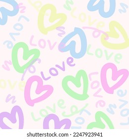 Different seamless background patterns with hearts, stripes and dots. Beautiful and delicate background. Endless textures for wrapping paper, backgrounds, web pages, cute and bright pastel wallpapers.