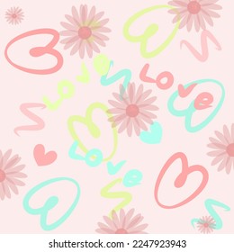 Different seamless background patterns with hearts, stripes and dots. Beautiful and delicate background. Endless textures for wrapping paper, backgrounds, web pages, cute and bright pastel wallpapers.