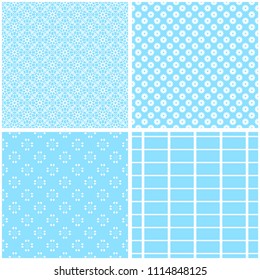 Different seamless patterns with ornament in retro style.