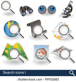 Different search icons - part 1. EPS 10 images.