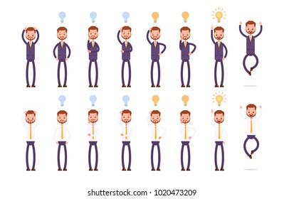different search options and find ideas. businessman. cartoon character set.