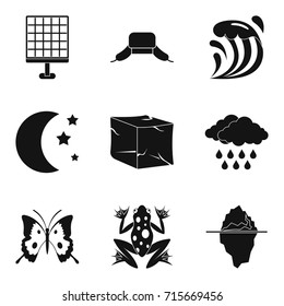 Different season icon set. Simple set of 9 different season vector icons for web design isolated on white background