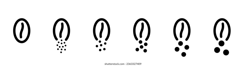 Unterschiedliche Samen-Icon-Strichillustration