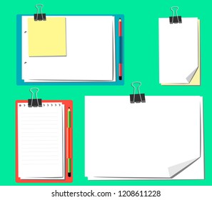 A different set of sheets on clipboard with a pencil and without