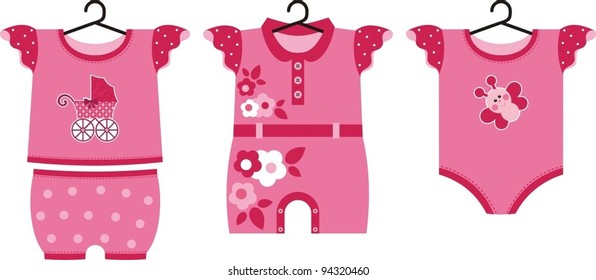 Different set of summer clothes for the little newborn baby