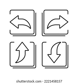 different set of vector arrow icons, flat arrow group, shape collection
