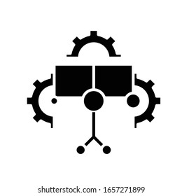 Icono negro de diferentes ajustes, ilustración conceptual, símbolo plano vectorial, signo de glifo.