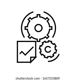 Icono de línea de configuración, signo de concepto, ilustración de vector de esquema, símbolo lineal.