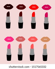 different shades of lipstick and lips
