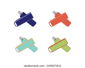 Different Shades of Pen Drive .eps USB flash drive drawing  Photos. Office Supply, A Cartoon Illustration of Colors Flash Drive or Pen Drive. Vector graphics available royalty-free art.