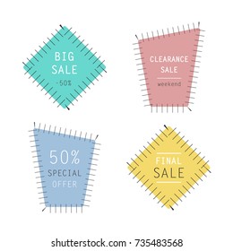 Different shape of banners set - isolated on white background. Collection of colorful and modern vector design concept. Trendy illustration for web site