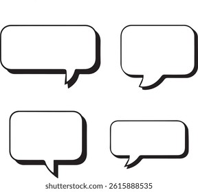 Different Shape Chat Bubbles , Variety of Speech Bubble Shapes , Speech  Message Bubble Pack , Message Bubble Illustrations