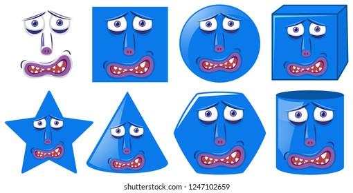 Different shape of monster face illustration