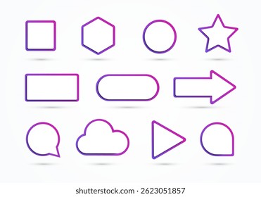 Different Shape Set With Colorful Frame