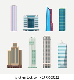 different shape and style of high buildings