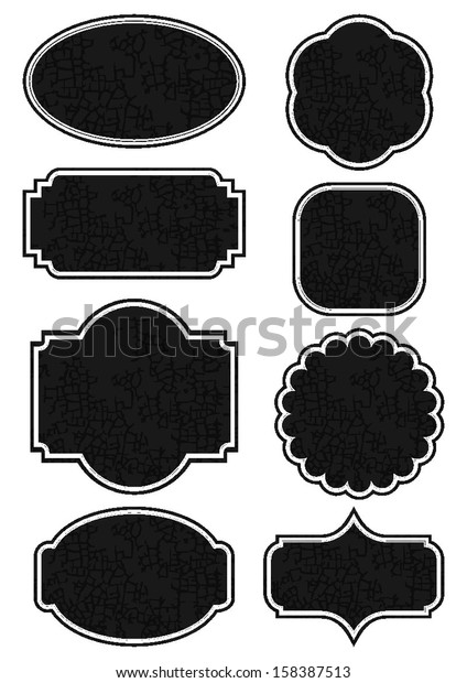 Different Shape Vintage Retro Dark Crackle Stock Vector (Royalty Free ...