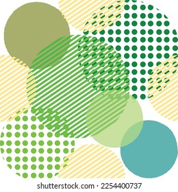 Different shaped circles green pantone seamless pattern, shiny sphere background, modern beautiful wallpaper, fabric print template. wrapping paper illustration with dot bubbles.