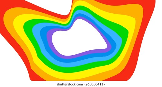Different shaped colorful rainbow collection isolated on white background 
