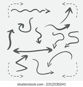 different shapes arrow template on white bacjground