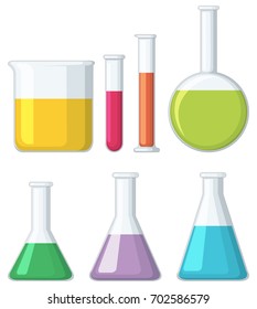 Different shapes of beakers illustration