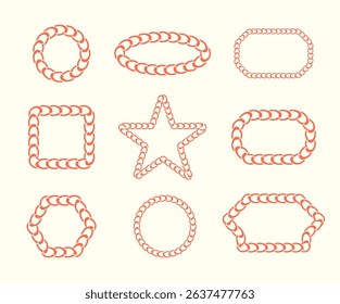 Different shapes in chain texture vector design