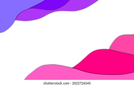 Different shapes and colors of waves with white background in the middle, decorative vector illustration