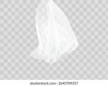 Formas diferentes cortinas no fundo transparente. Iluminação vetorial. Cortina de pano com dobra isolada em fundo transparente. Tecido de seda pendurado para janela.